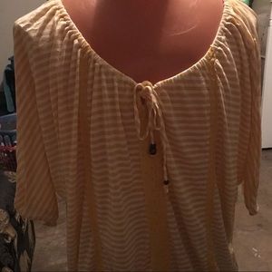 5x yellow and white cotton top